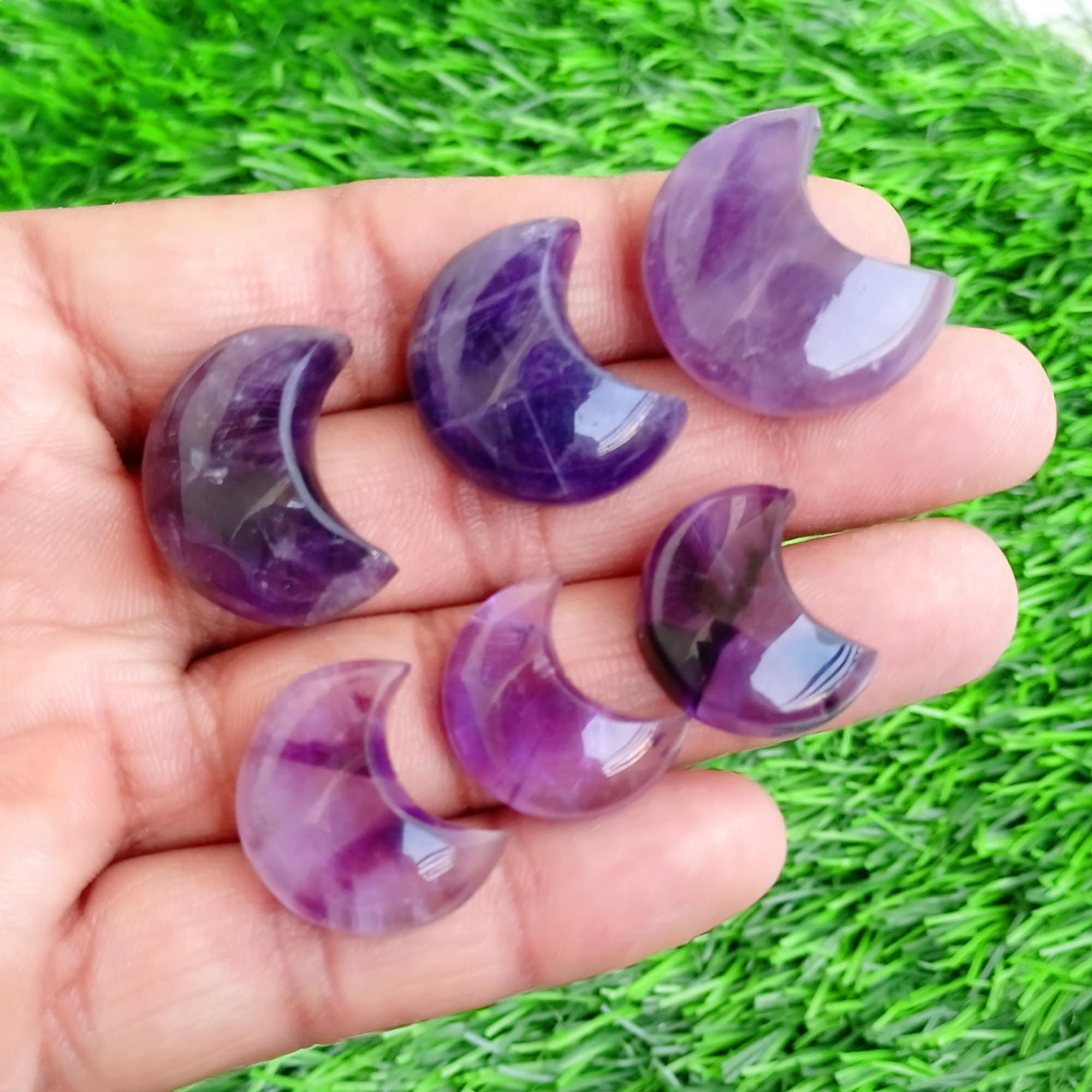 Amethyst Moon Natural Amethyst Crescent Moon Gemstone Designer