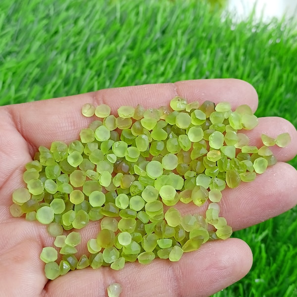 Peridot Stone, Natural Peridot Cushion Unpolished Cabochon, Green Peridot Gemstone Beads AA+ For Rings, Pendants, Necklace Jewelry Supply