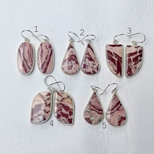 Pendientes de jaspe, pendientes colgantes, pendientes de plata de ley 925, pendientes de piedras preciosas, pendientes de cristal grueso, pendientes delicados, regalos para su mamá