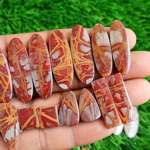 Noreena Jasper Earring Stone Pair: Natural Gemstone Beads