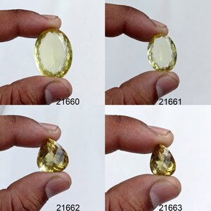Faceted Lemon Quartz Cabochon, Natural Lemon Quartz Faceted Beads, Lemon Quartz Crystal For Jewelry, Pendants, Rings Making Supply