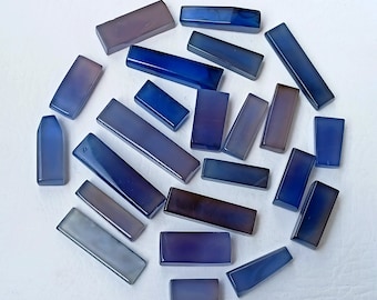 Blue Chalcedony Slab, Chalcedony Onyx Cabochon Slab, Blue Polished Rough Slice, Blue Chalcedony, Onyx Crystal Slice for Necklace Jewelry
