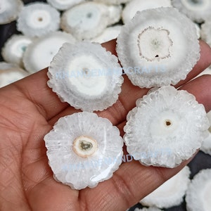 White SOLAR Agate Stone, Solar Druzy Agate Slice, Solar Quartz Stone Wholesale lot Mix Size/shape for Agate Pendants, Rings Jewelry Supply