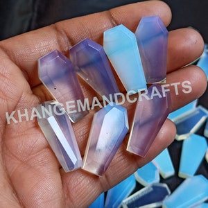 Faceted Opalite Coffin, Opalite Crystal Coffin, Opalite Coffin Shape Stone AAA quality Opalite Carving Coffin, Opalite Coffin for Jewelry