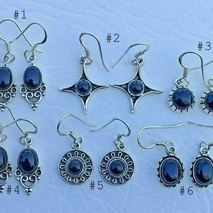 Schwarzer Onyx Ohrringe, baumeln Ohrringe, Sterling Silber Ohrringe, Minimalist Kristall Ohrring, Edelstein Ohrring, zierliche Ohrringe, Geschenke für sie