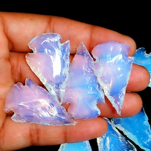 Opalite Arrowheads, Metaphysical Glass Crescent Arrowhead Shape, Crystals Healing Stone AAA quality Opalite Arrow Stone for Jewelry