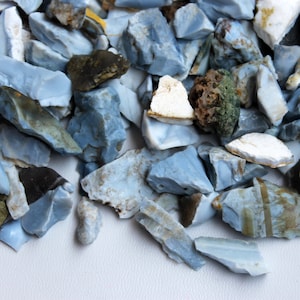 Raw Blue Opal Cabochon, Rough Opal Stone, Blue Opal Crystal Wholesale lot, Rough Blue Opal Chakra Healing Jewelry Stone, Mix Sized by Pieces