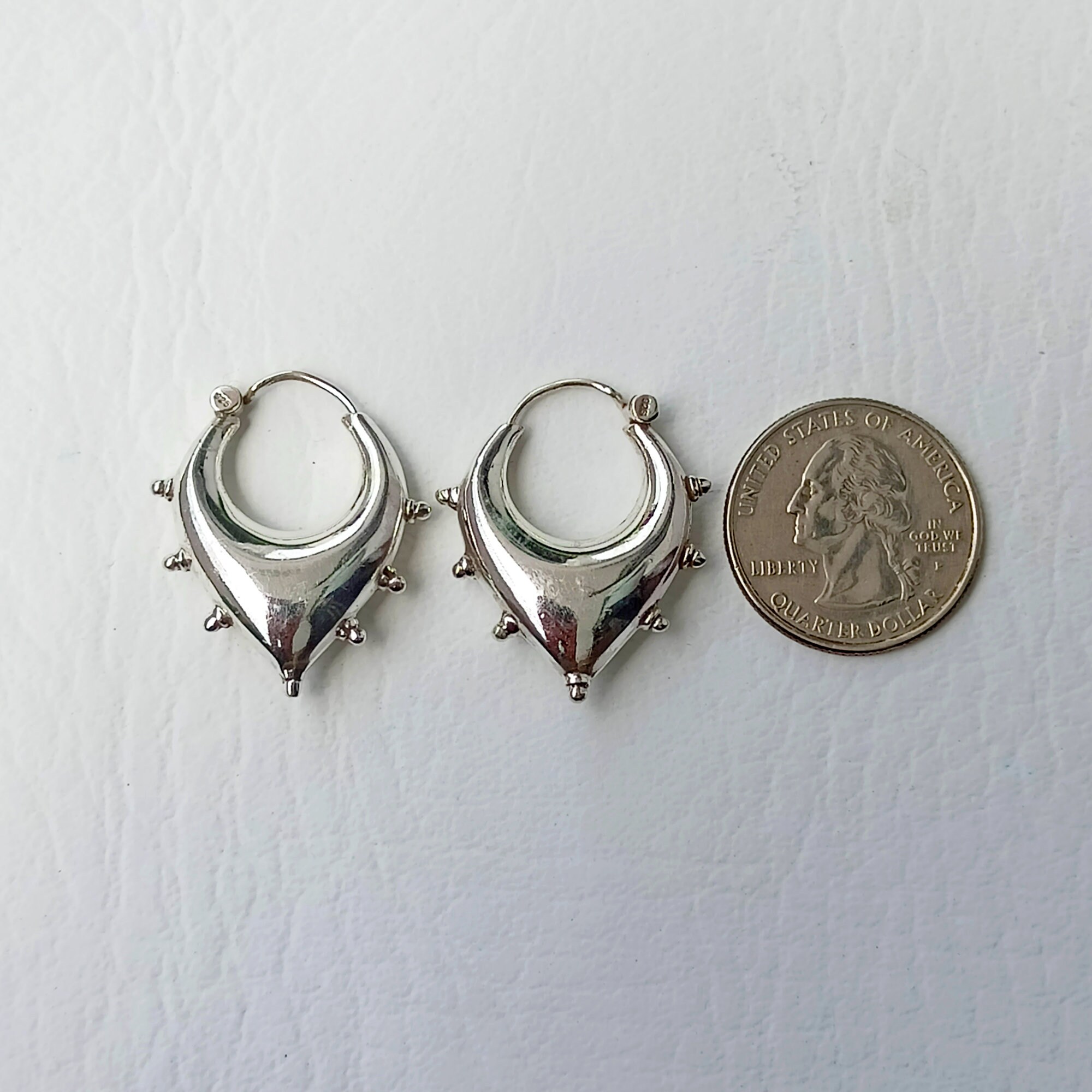 90s Chunky Hoop Earrings, Vintage Silver Hoops, Silver Hoop