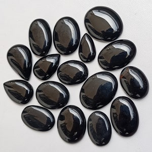 Black Onyx Stone, Onyx Gemstone, Onyx Cabochon, Black Onyx Wholesale lot Mix Size for Onyx Pendants Jewelry Supply image 2