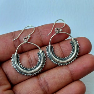 Silver Earrings, Chunky Silver Hoops, Silver Hoop Earrings, Sterling Silver Earrings, Chunky Silver Earrings Gifts for her, Gift for mom