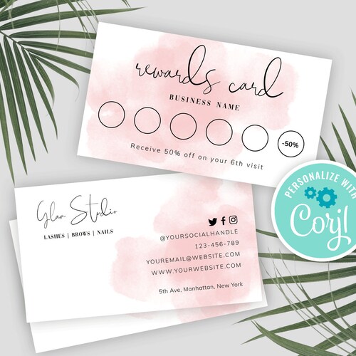 Editable Loyalty Cards DIY Rewards Card Template Beauty - Etsy