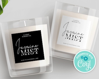 Minimalist Labels Template, Editable Candle Label Design, Custom Product Labels, DIY Jar Label, Printable Product Sticker Template, M-002