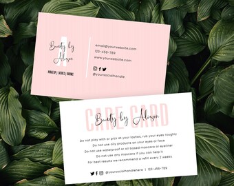 DIY Care Card Template, Beauty Care Card Design, Feminine Care Instructions, Printable Care Guide Note Card, Salon Care Cards, Instant, P01