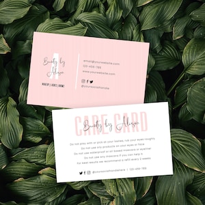 DIY Care Card Template, Beauty Care Card Design, Feminine Care Instructions, Printable Care Guide Note Card, Salon Care Cards, Instant, P01