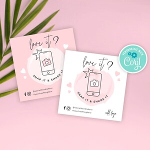 Plantilla "Me encanta" para compartir, tarjetas editables para compartir, plantilla de sticker femenino para redes sociales, descarga instantánea, PW-001