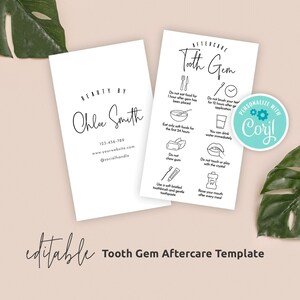 Modello di cura minima per i cristalli dentali, Guida alla cura dei cristalli dentali personalizzati, Scheda stampabile per la cura dei cristalli dentali, Istruzioni per la cura dei cristalli dentali, MH01