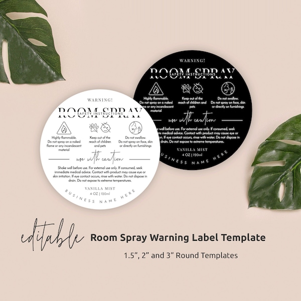 Round Labels for Room Spray - Etsy
