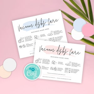 Vacuum Scented Discs Care Card, Vacuum Fresheners Care Guide Template, Editable Customer Instructions, Instant Access Care Note, PW-001