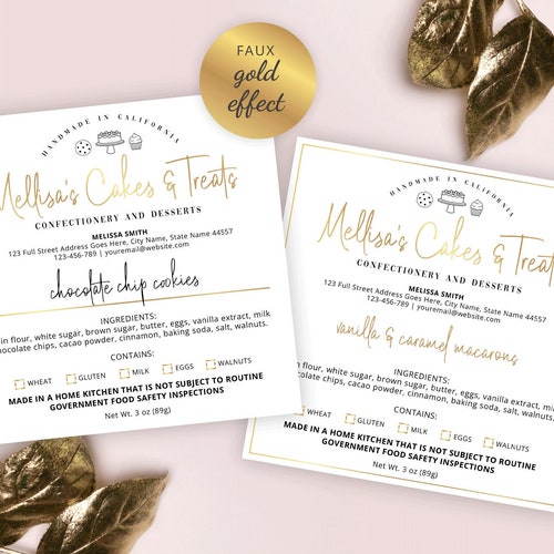 Cottage Law Labels Template Food License Label for Home Etsy