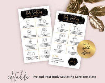 Body Sculpting Pre and Post Care Template, Editable Body Contouring ...