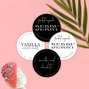 Minimalist Scent Name Labels, Editable Flavor Round Sticker Template, Customizable Product Circle Labels 1.5", 2" and 2.5" Printable, M-002