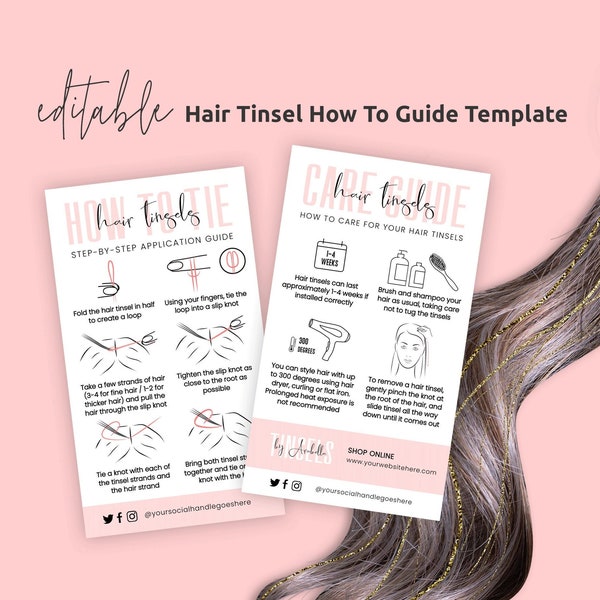 Tinsel Hair Editable Care Etsy