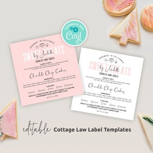 Food License Label Template, Custom Cottage Law Labels Design, Printable Baker Ingredients Sticker, Made In a Home Kitchen Template, P01