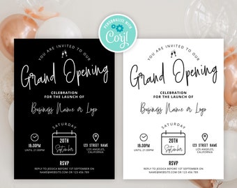 Grand Opening Flyer Template, Business Launch Event Invite Design, Editable Salon Flyer Minimalist, Printable Invitation 5x7" M-001