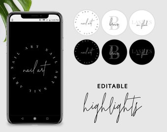 Editable Instagram Highlights, Instagram Story Cover Template, Customisable Instagram Highlights, Minimalist IG Template, Instant, M-002