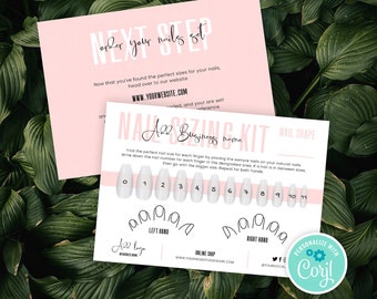 Nail Sizing Kit Template, Editable False Nails Size Guide, Printable Nail Extensions Try On Kit, Artificial Acrylic Nails Sizing Chart, P01