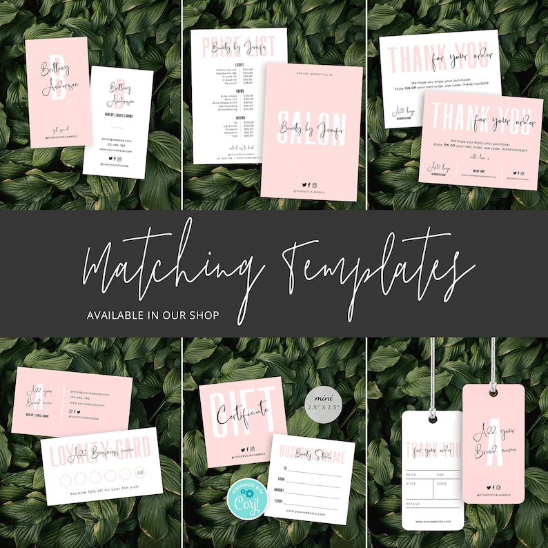 Social Media QR Code Business Cards Template, Editable Connect With Us QR Code Cards, Printable Follow Us Cards Feminine Pink Design, P01 image 8
