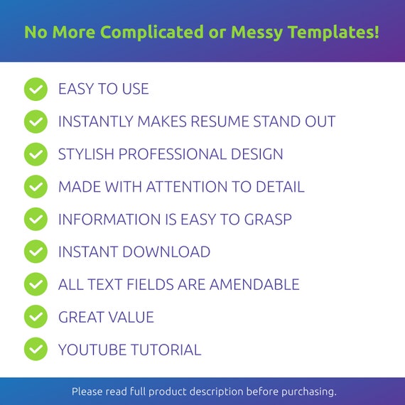 Minimalist Resume Template Cv Template Creative Resume Etsy