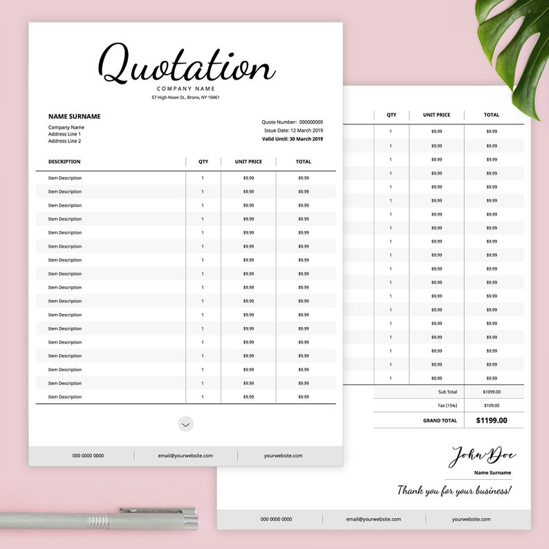 custom order form template small business printable pdf etsy