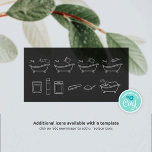 Bath Salts Care Card, Editable Epsom Salts Care Guide Template, Printable Bath Soak Safety Note, How To Use Bath Salt Instructions, PW-001 image 5