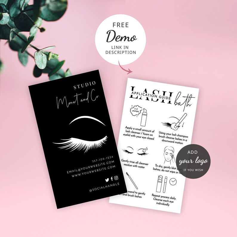 Lash Bath Application Guide Template Editable Lash Shampoo Etsy