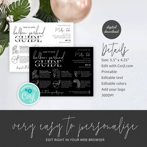 How to Balloon Garland Instructions Template, Minimalist Balloon Arch ...