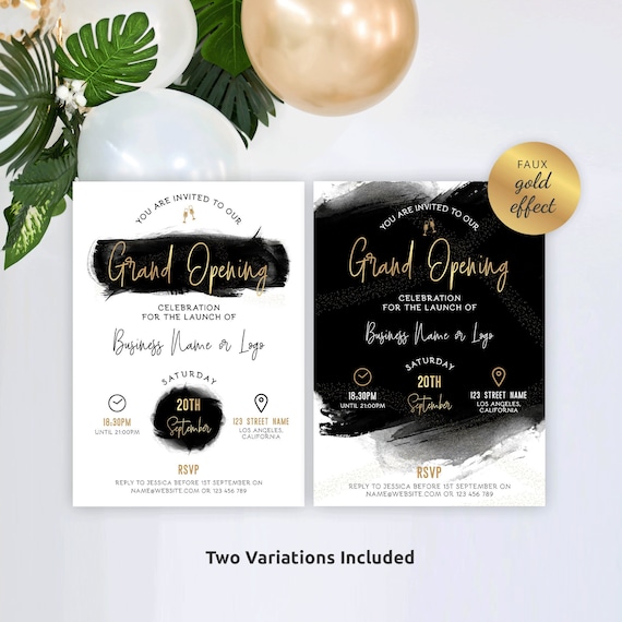 Black Gold Business Invitation Invitation Background Template
