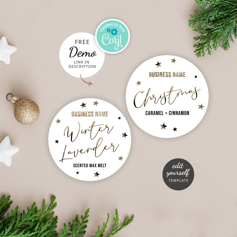 Christmas Scent Name Labels Template Printable Winter Flavour Etsy