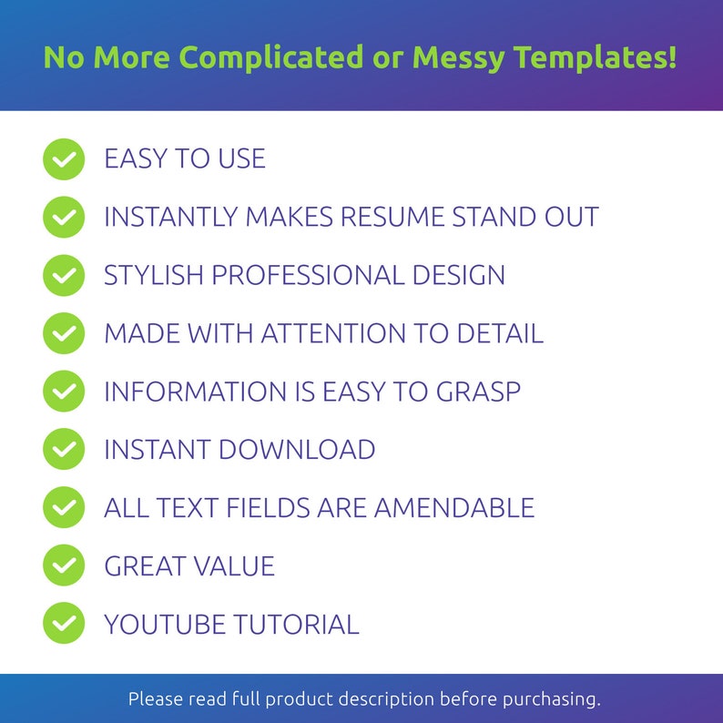 Single Page CV Resume Resume Template Curriculum Vitae Business Resume Template DIY Resume Modern Resume Template CV Template