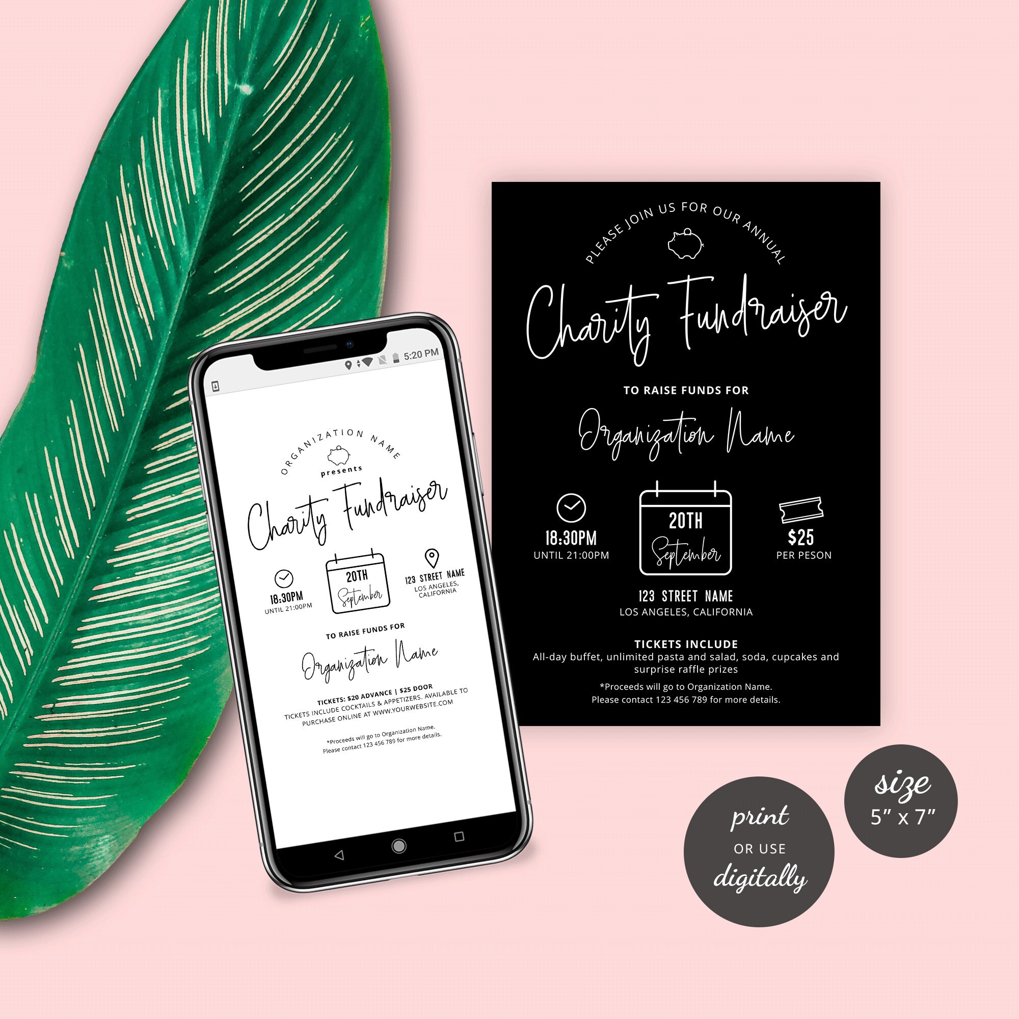 School Fundraiser Flyer Template Editable Charitable Event - Etsy