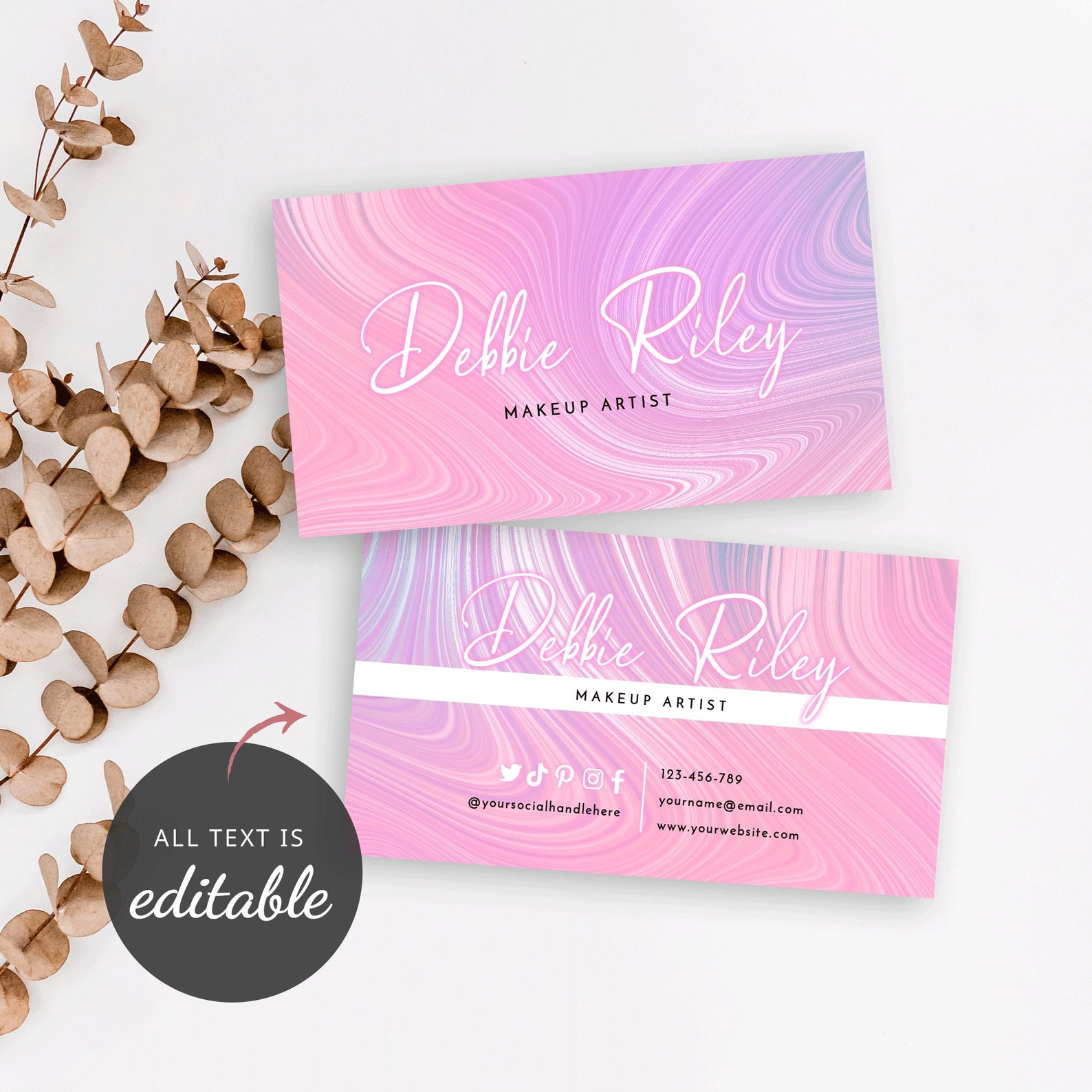 Agate Business Cards Template DIY Business Cards Editable | Etsy