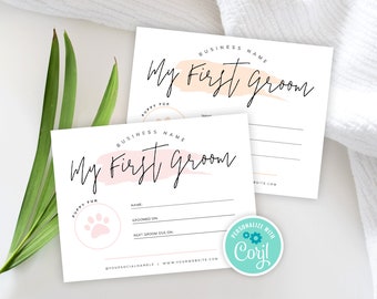 My First Groom Pet Certificate Template, Feminine Pet Spa Award