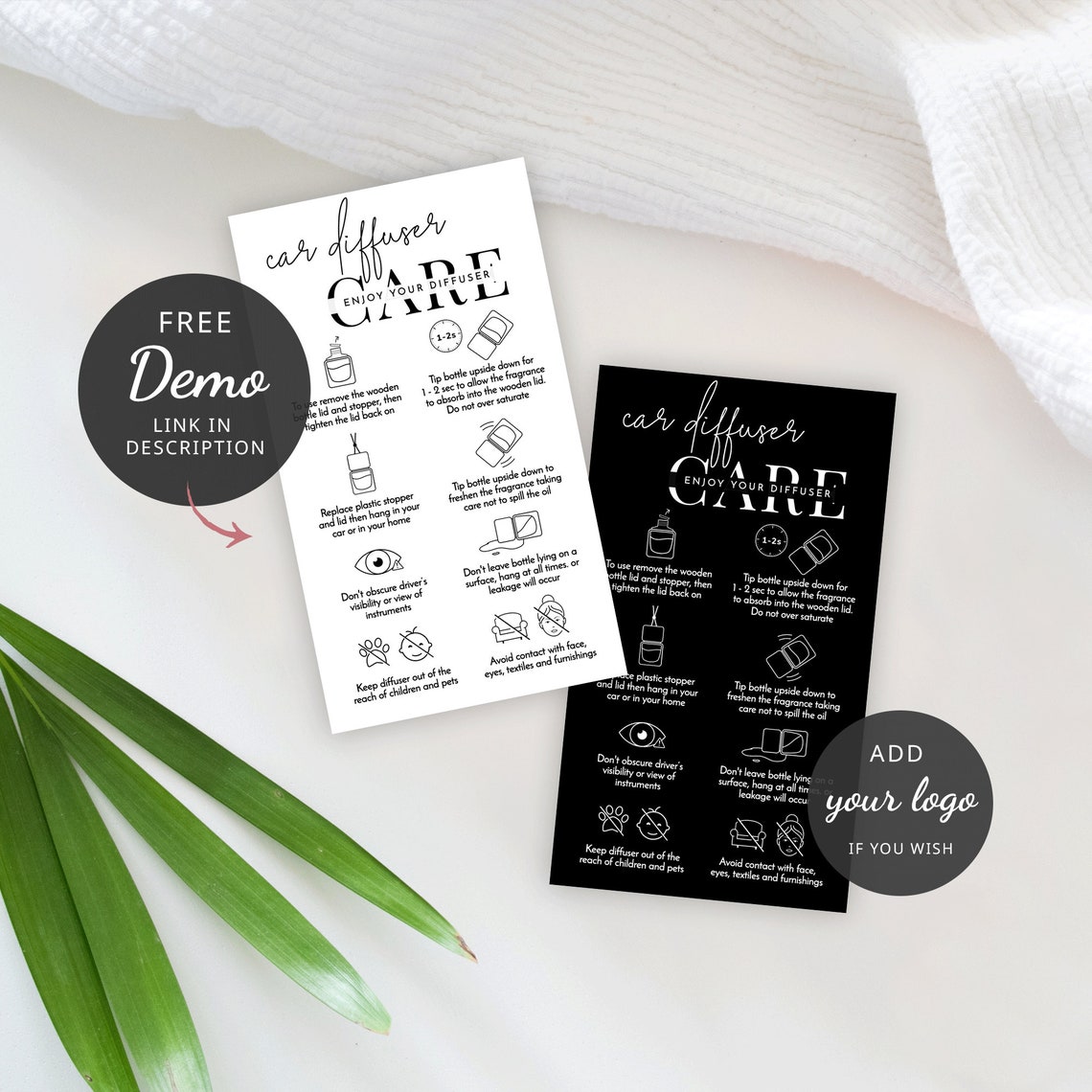 Car Diffuser Care Guide Template MINI Hanging Oil Diffuser Etsy UK