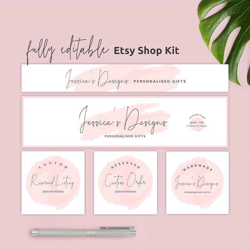  Etsy  Branding Kit Etsy  Shop Banner  Templates  Editable Esty Etsy 