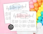 DIY Balloon Garland Kit Instructions Template, How To Build Balloon Arch and Wall Mounting Guides, Custom Balloon Artist Care Card, PW-001