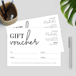 Minimalist Gift Voucher Template, Editable Gift Certificate Template, DIY Gift Cards, Printable Father&#39;s Day Gift Certificate Template M-002