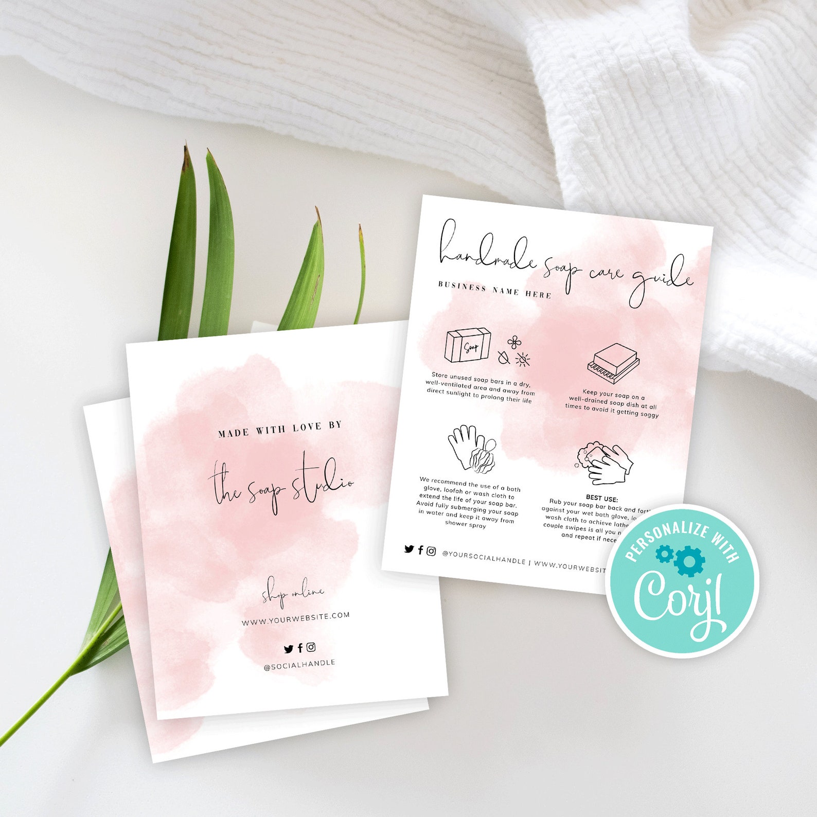 Handmade Soap Care Card Template Custom Fresh Soap Care Etsy Australia
