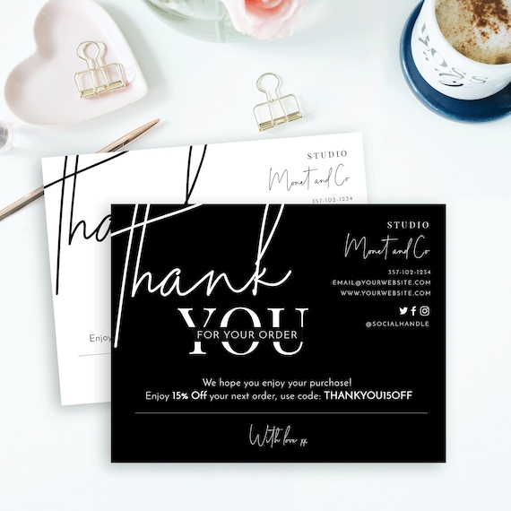Minimalist Thank You For Your Order Card Template Thank You Etsy Minimalist Thank You For Your Order Card Template Thank You Etsy