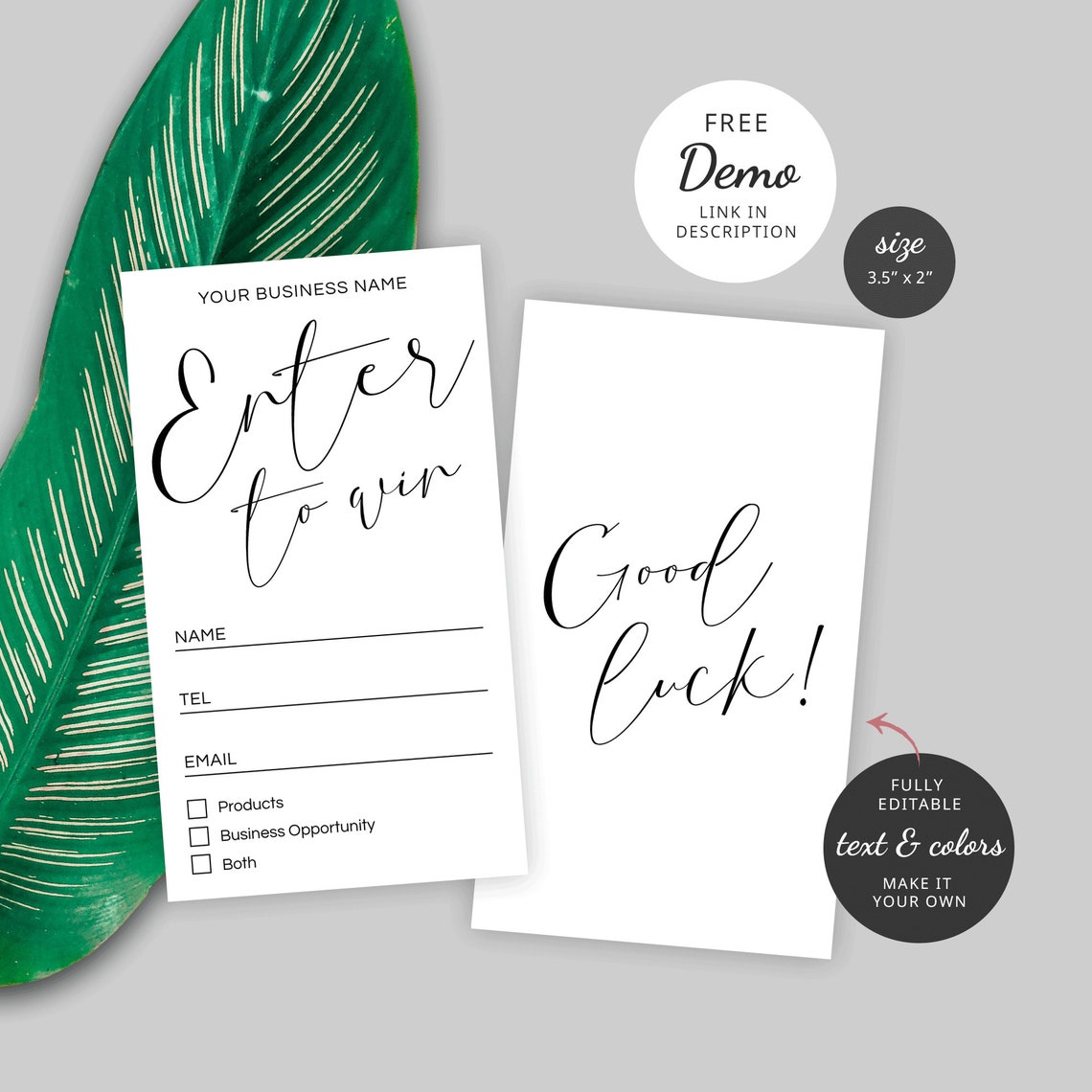 Tokens For Raffle Minimal Raffle Ticket Template, Customizable Enter to Win Cards ...