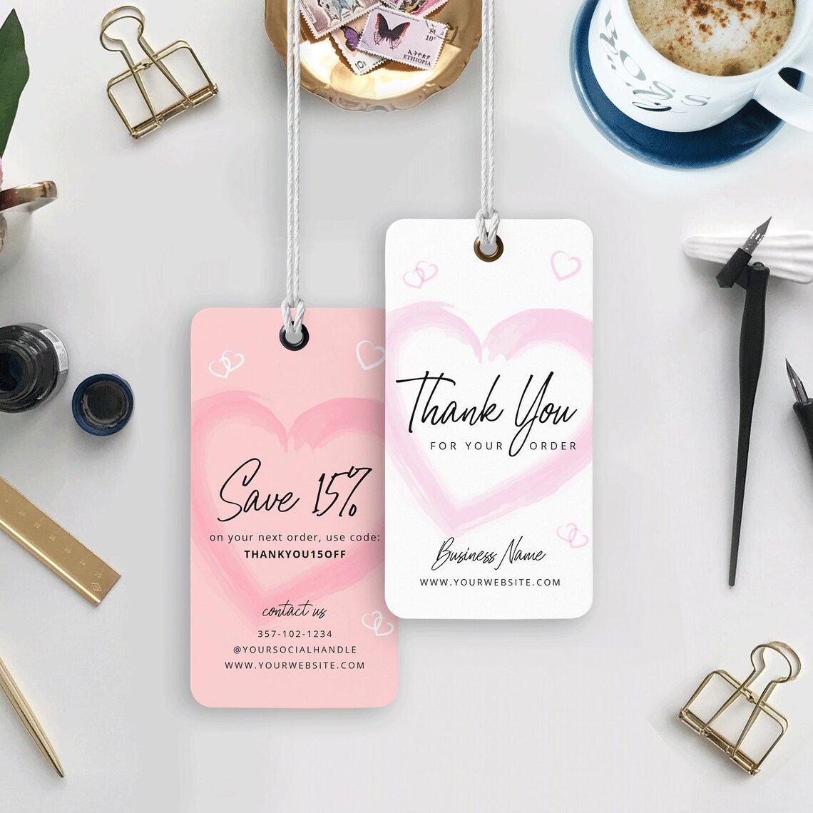 DIY Swing Tag Template Editable Hang Tags Design Printable Etsy